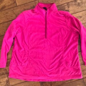 Lands End Pink 1/4 Zip Fleece Size 2X